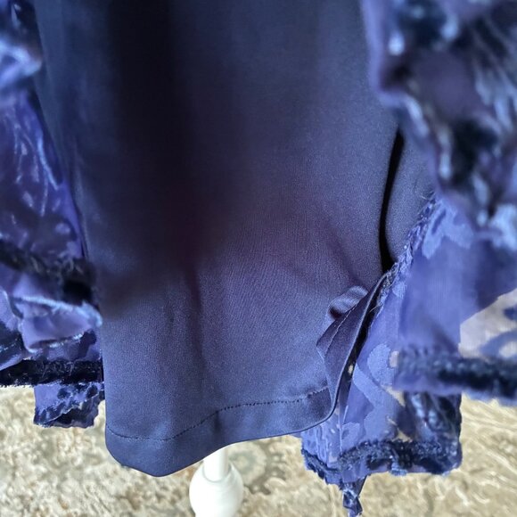 Reba Sleeveless Navy Velvet Burnout Dress - Size Large Cocktail, Evening, Party - Picture 5 of 10